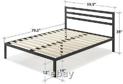 14 Heavy Duty Metal Platform Bed with Headboard, Twin/Full/Queen/King Size