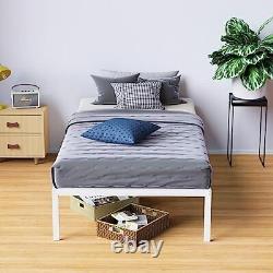 14 Inch Twin Bed Frame with Storage Heavy Duty Tall Metal Platform Bed Frame