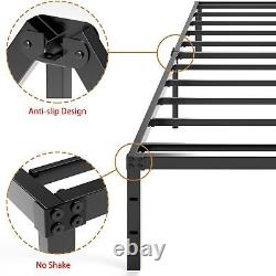 14 Inch Twin Bed Frames Heavy Duty Metal Platform Bedframe with Steel Slats S