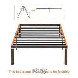 18 Twin Metal Platform Tall Bed Frame, Heavy Duty Steel Slat/Easy Assembly Ma