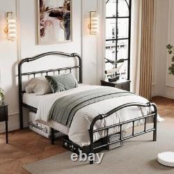Bed Frame, Heavy Duty, with Headboard and Footboard, Metal Bed Frame Twin 14 Inch