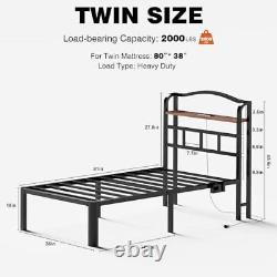 Bed Frame High Heavy Duty Metal Platform Bed Frames Size with Twin 18 Inch