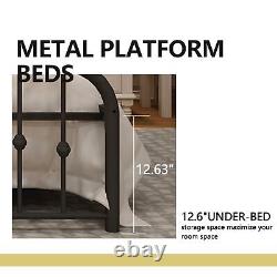 Black Classic metal frame heavy duty platform / Storage Space / Easy assembly