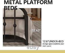 Black/Heavy Duty Platform/Noise-Free Steel Slat Support/Underbed Storage/Twin XL
