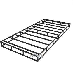 Box Spring Twin 4 Inch Low Profile, Heavy Duty Metal Box Spring Bed Base with Fa