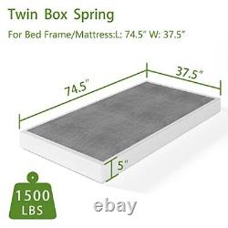Box Spring with Fabric Bed Cover, 5 Inch Low Profile Heavy Duty Twin Boxspring