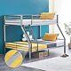 Bunk Beds Twin Over Full Size with Flat Rung Steps, Heavy Duty Bunk Beds for