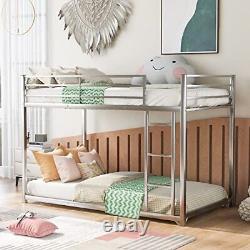 Bunk Beds Twin Over Twin Size, Heavy Duty Metal Bunk Bed Frame with 21 Thicke
