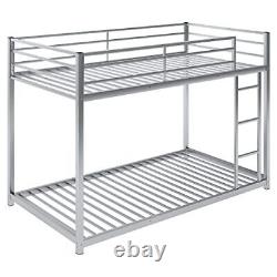 Bunk Beds Twin Over Twin Size, Heavy Duty Metal Bunk Bed Frame with 21 Thicke