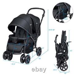 Costway Foldable Twin Baby Double Stroller Heavy Duty Frame, Adjustable, Lightw