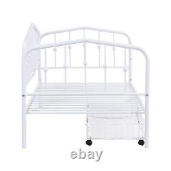 Daybed Frame Twin Size with 2 Drawers Sofa Bed Heavy Duty Metal Slats Platform