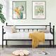 Daybed, Metal Twin Bed Frame with Headboard, Heavy Duty Steel Slats Support for