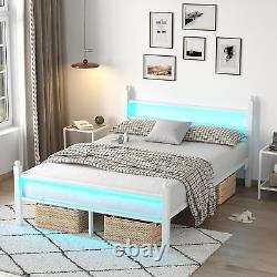 Full Size Bed Frame with Headboard and Footboard, Heavy Duty Steel Slats Support