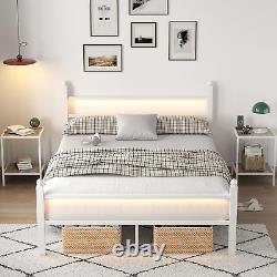 Full Size Bed Frame with Headboard and Footboard, Heavy Duty Steel Slats Support