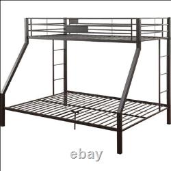 Heavy Duty Bunk Beds Twin XL Over Queen Size Metal Bed Frames for Bedroom