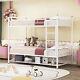 Heavy-Duty Metal Bunk Bed Fame with Ladder and Safety Guardrails withStorage Shelf