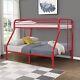 Heavy Duty Metal Bunk Bed Frame Twin Full Size, Red