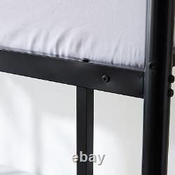 Heavy Duty Metal Bunk Bed Frame Twin Over Full Size with 2 Storage Drawers Black5a