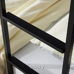 Heavy Duty Metal Bunk Bed Frame Twin Over Full Size with 2 Storage Drawers Blackxs