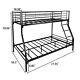 Heavy Duty Metal Bunk Bed Frame Twin Over Full Size with Enhanced Guardrail
