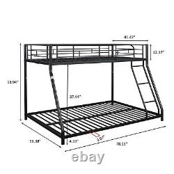 Heavy Duty Metal Bunk Bed Twin over Full Bunk Bed Frame for kids adults Bedroom