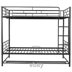 Heavy Duty Metal Bunk Bed with Storage Shelves Twin/Full Size Loft Bunk Bed Frames