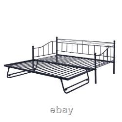 Heavy-Duty Metal Daybed with Trundle Bed Twin Size Sofa Bed Platform Bed Frames
