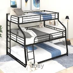 Heavy Duty Metal Triple Bunk Bed Platform Bed Frames Twin XL/Full XL/Queen Size