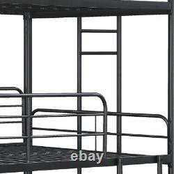 Heavy Duty Metal Triple Bunk Bed Twin/Full Size Platform Bed Frames Bedroom Sets