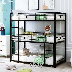 Heavy Duty Metal Triple Bunk Bed Twin Size Bed Frame Bedroom Sets for 3 Kids US