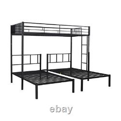 Heavy Duty Metal Triple Bunk Bed Twin Size Platform Bed Frames Bedroom Furniture
