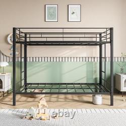 Heavy Duty Twin Bunk Beds with shelf and Slatted Support, Metal Bunk Bed Twin