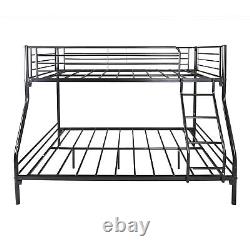 Heavy Duty Twin/Full Metal Bunk Bed with Enhanced Guardrail, Black 56876
