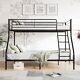 Heavy Duty Twin-Over-Full Metal Bunk Bed with Enhanced Guardrail, Black