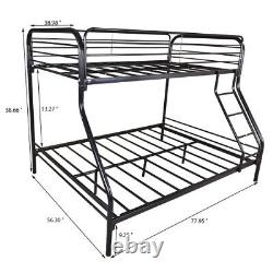 Heavy Duty Twin-Over-Full Metal Bunk Bed with Enhanced Upper-Level Guardrail
