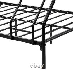 Heavy Duty Twin-Over-Full Metal Bunk Bed with Enhanced Upper-Level Guardrail