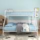Heavy Duty Twin-Over-Full Metal Bunk Bed with Guardrail for Kids Bedroom