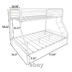 Heavy Duty Twin-Over-Full Metal Bunk Bed with Guardrail for Kids Bedroom