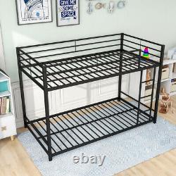 Heavy Duty Twin Over Twin Metal Bunk Bed Frame withSafety Guard Rails For Bedroom