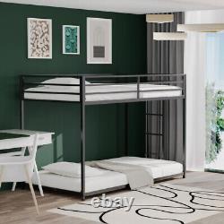 Heavy Duty Twin Over Twin Size Metal Bunk Bed with Safety Guard Rail for Bedroom