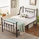 Heavy Duty Twin Size Metal Platform Bed Frame with Headboard and Footboard, Stur
