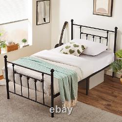 Heavy Duty Twin Size Metal Platform Bed Frame with Headboard and Footboard, Stur