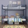 Heavy duty twin over twin bunk beds frame Metal with ladder no box spring needed