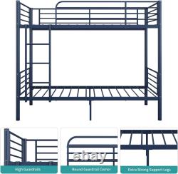 Heavy duty twin over twin bunk beds frame Metal with ladder no box spring needed
