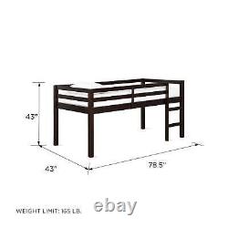 Junior Twin Loft Bed Heavy Duty Loft Bed Frame with Ladder Bedroom US