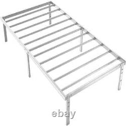 Mainstays 14'' Heavy-Duty Steel Slat Twin Platform Bed Frame, White