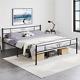 Metal Bed Frame Twin Full Queen King Size Heavy Duty Support With Steel Slats
