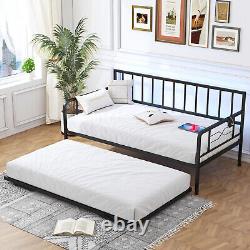 Metal Bed Frames Twin Over Twin Bunk Bed Sofa Bed Mattress Heavy Duty Foundation