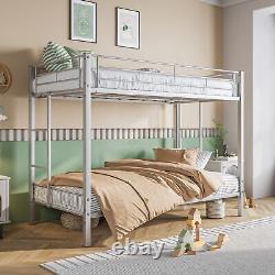 Metal Bunk Bed, Heavy Duty Twin Bunk Beds with Shelf and Slatted Support