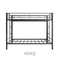 Metal Bunk Bed Twin Over Twin, Heavy Duty Twin Bunk Beds with shelf and Slatted